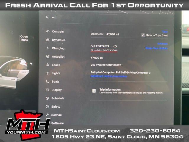 used 2022 Tesla Model 3 car, priced at $27,993