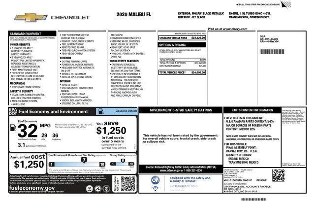 used 2020 Chevrolet Malibu car, priced at $14,793