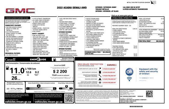 used 2022 GMC Acadia car, priced at $39,899