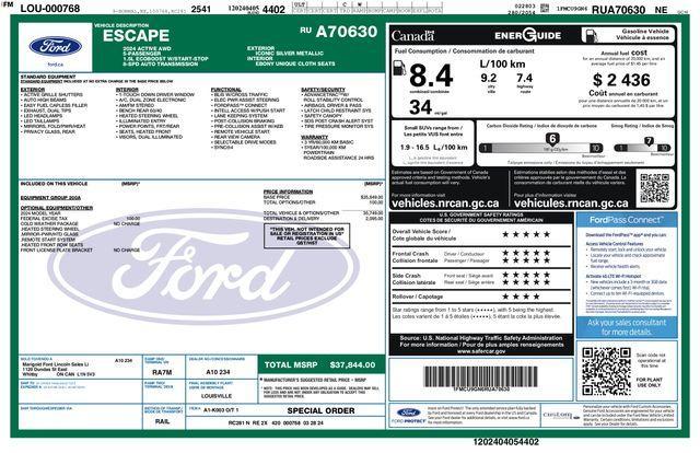 used 2024 Ford Escape car, priced at $25,493