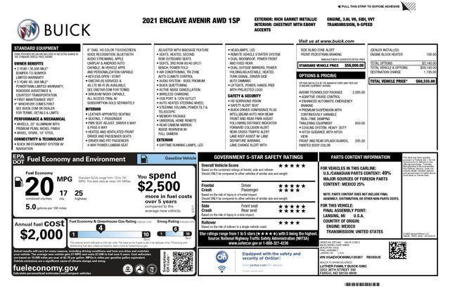 used 2021 Buick Enclave car, priced at $24,593