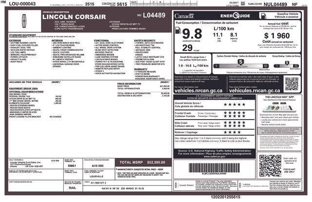 used 2022 Lincoln Corsair car, priced at $31,899