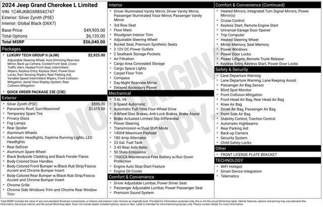 used 2024 Jeep Grand Cherokee L car, priced at $34,993
