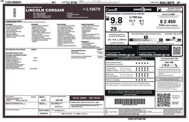 used 2021 Lincoln Corsair car, priced at $29,793