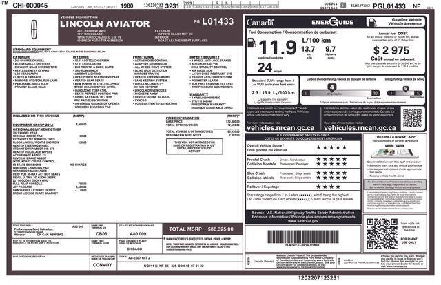 used 2023 Lincoln Aviator car, priced at $50,799