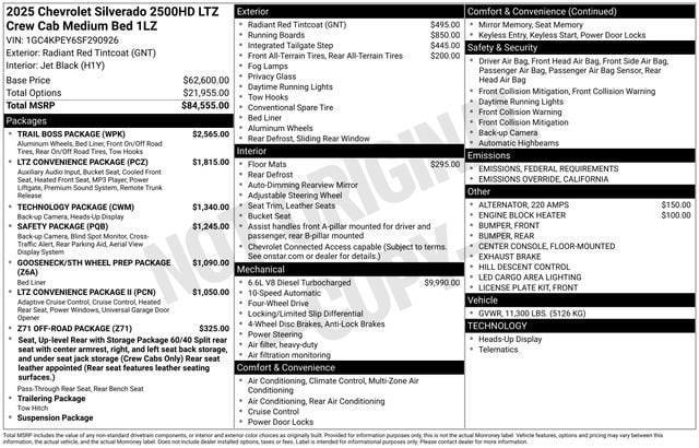 new 2025 Chevrolet Silverado 2500 car, priced at $84,575