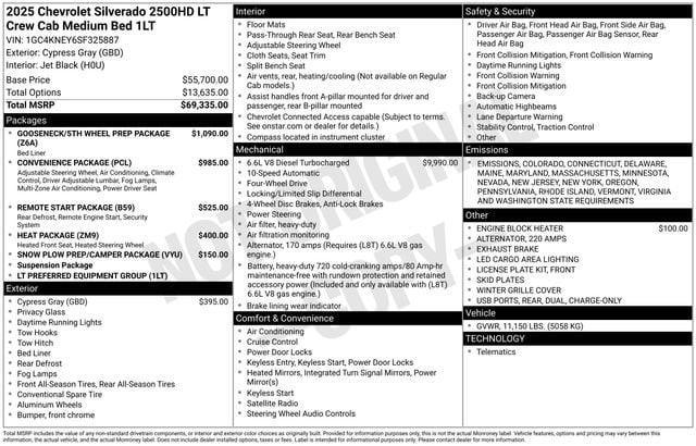 new 2025 Chevrolet Silverado 2500 car, priced at $70,680
