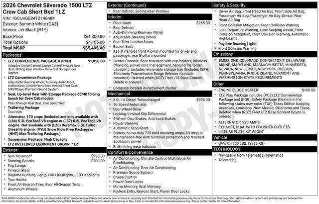 new 2026 Chevrolet Silverado 1500 car, priced at $59,880