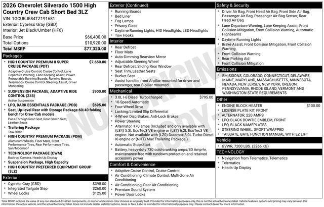 new 2026 Chevrolet Silverado 1500 car, priced at $70,795