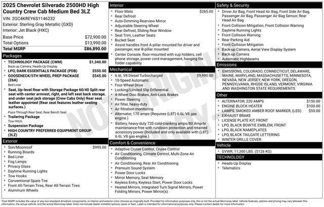 new 2025 Chevrolet Silverado 2500 car, priced at $83,620
