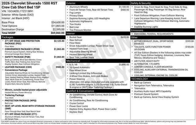 new 2026 Chevrolet Silverado 1500 car, priced at $89,945