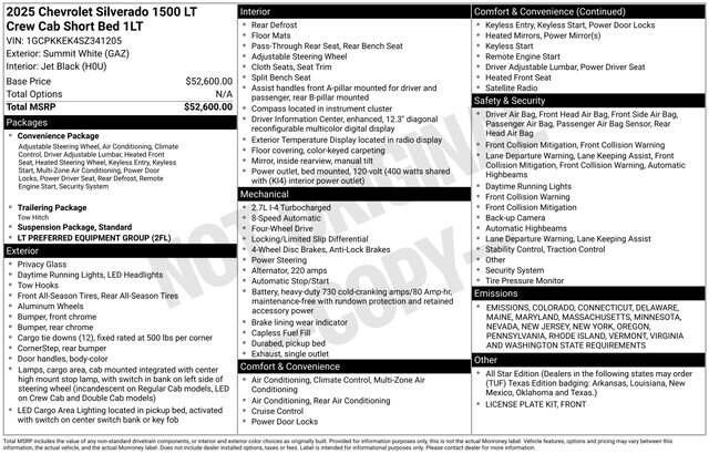 new 2025 Chevrolet Silverado 1500 car, priced at $46,325