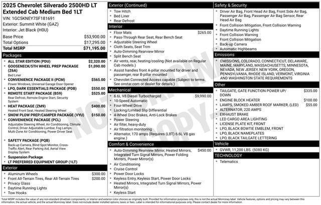 new 2025 Chevrolet Silverado 2500 car, priced at $71,185