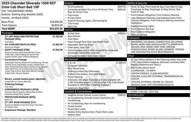 new 2025 Chevrolet Silverado 1500 car, priced at $56,960