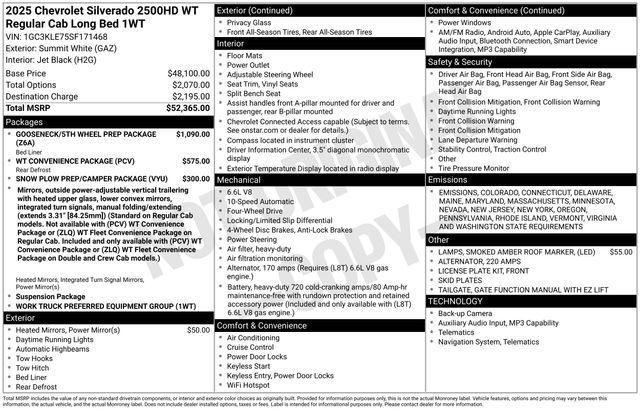 new 2025 Chevrolet Silverado 2500 car, priced at $51,165