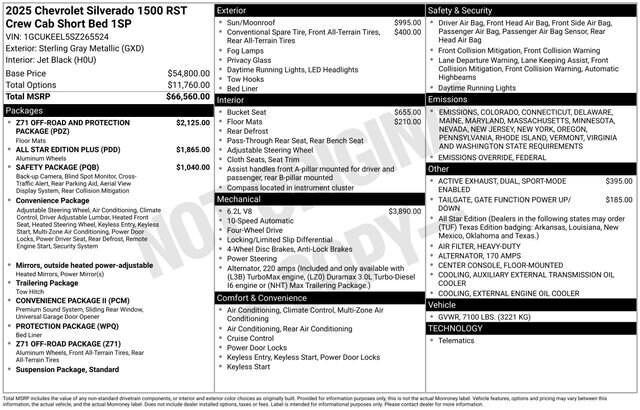 new 2025 Chevrolet Silverado 1500 car, priced at $60,645
