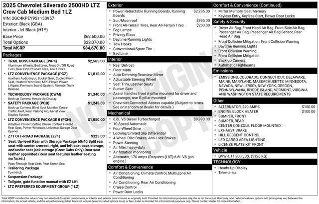 new 2025 Chevrolet Silverado 2500 car, priced at $80,420