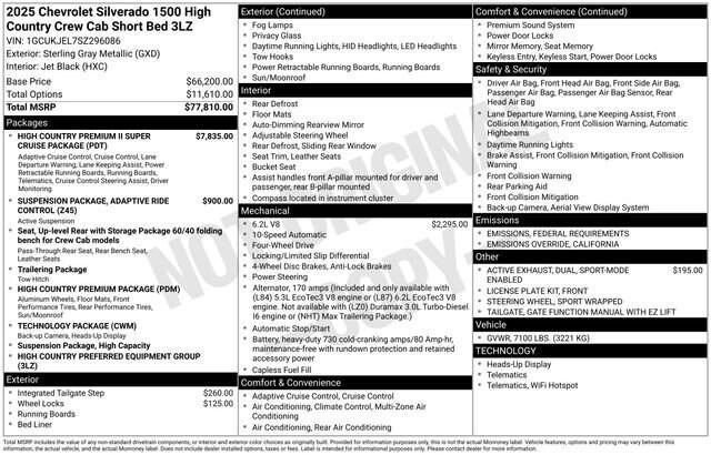 new 2025 Chevrolet Silverado 1500 car, priced at $72,535