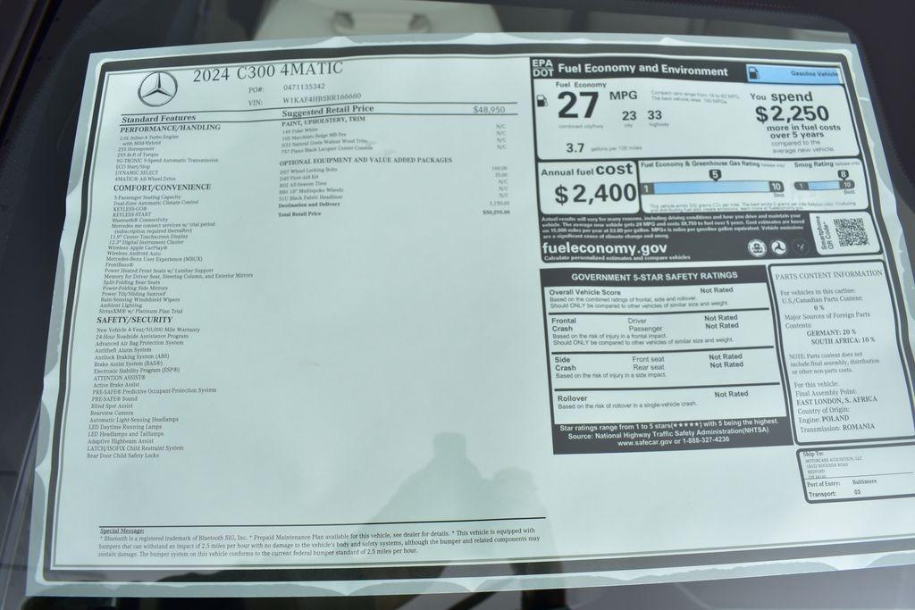 used 2024 Mercedes-Benz C-Class car, priced at $45,134
