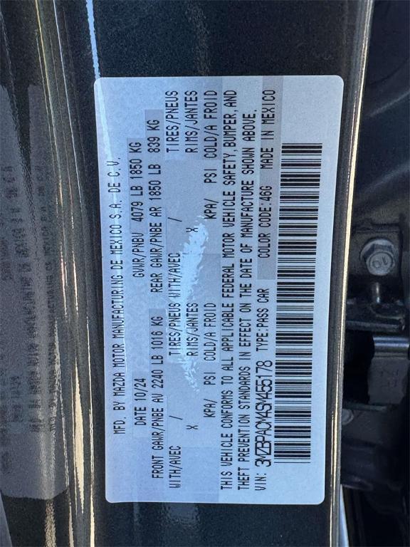 new 2025 Mazda Mazda3 car, priced at $27,385