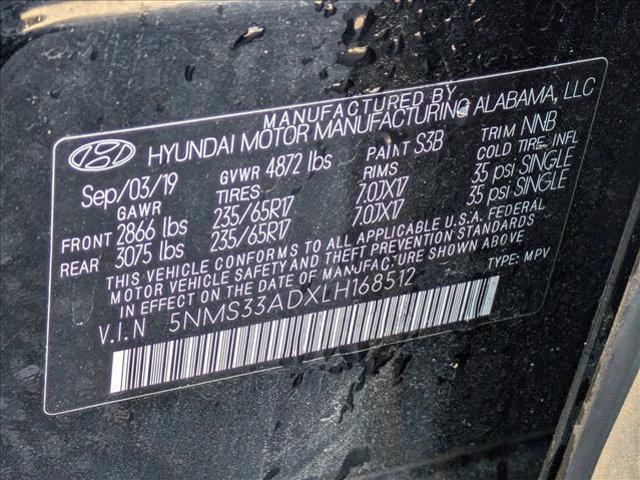 used 2020 Hyundai Santa Fe car, priced at $16,300