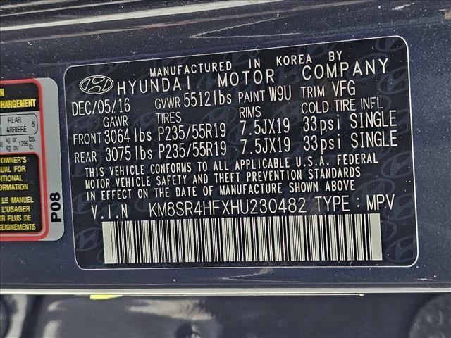 used 2017 Hyundai Santa Fe car, priced at $14,110