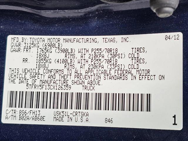 used 2012 Toyota Tundra car, priced at $16,249