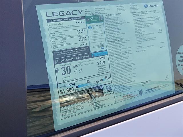 new 2024 Subaru Legacy car, priced at $32,549