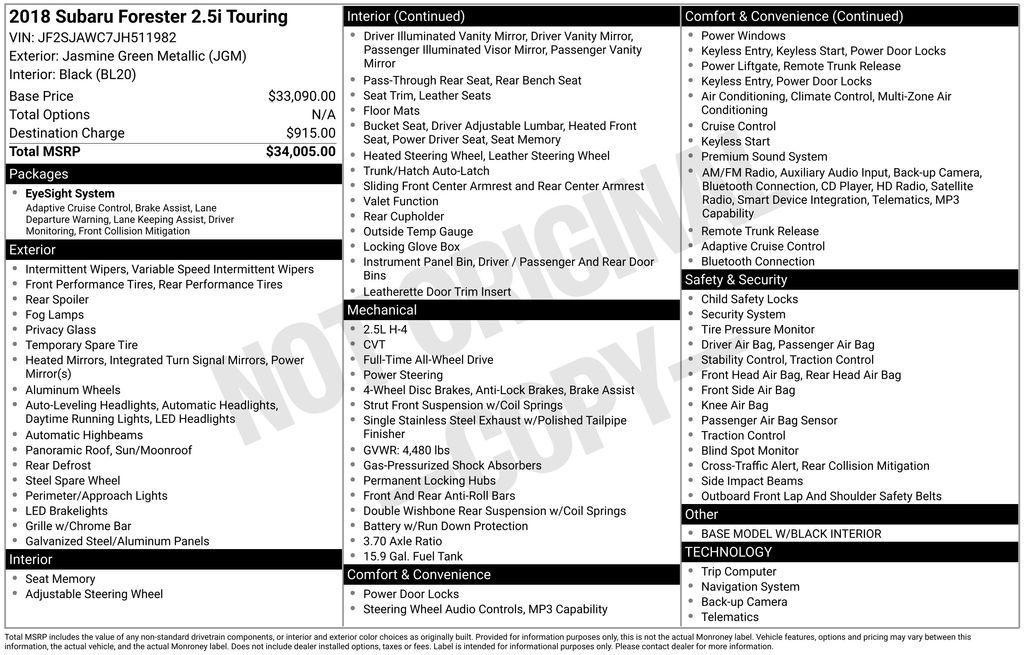 used 2018 Subaru Forester car, priced at $17,839