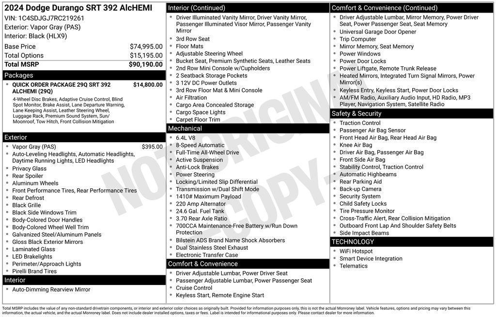used 2024 Dodge Durango car, priced at $66,506