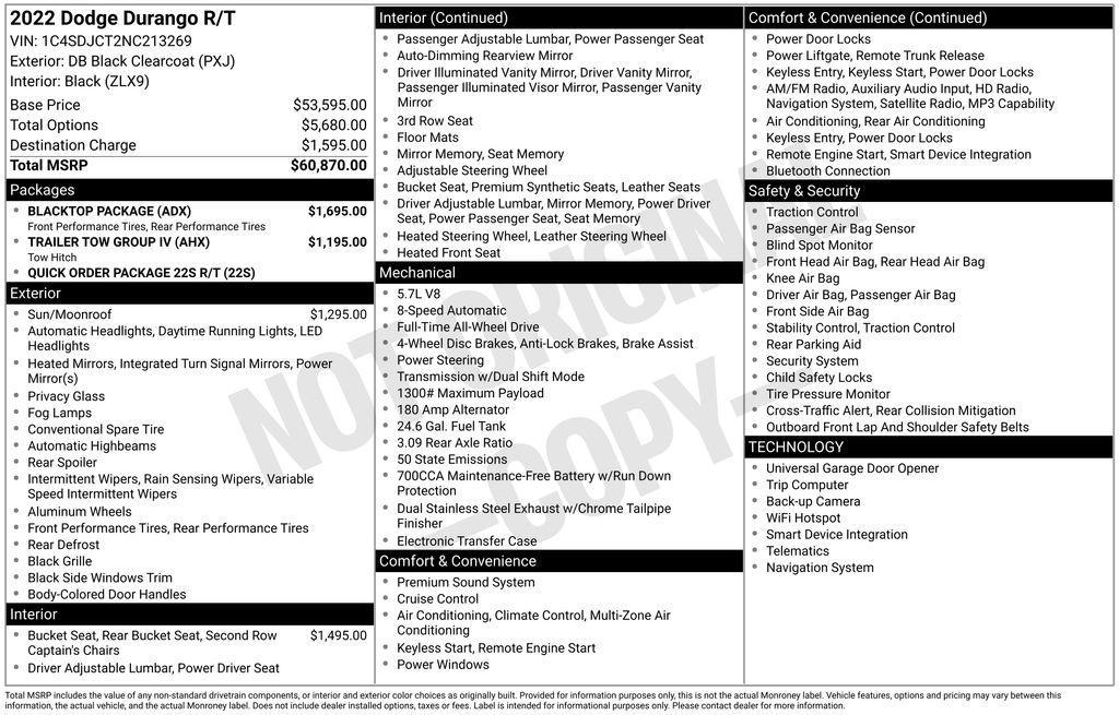 used 2022 Dodge Durango car, priced at $32,487