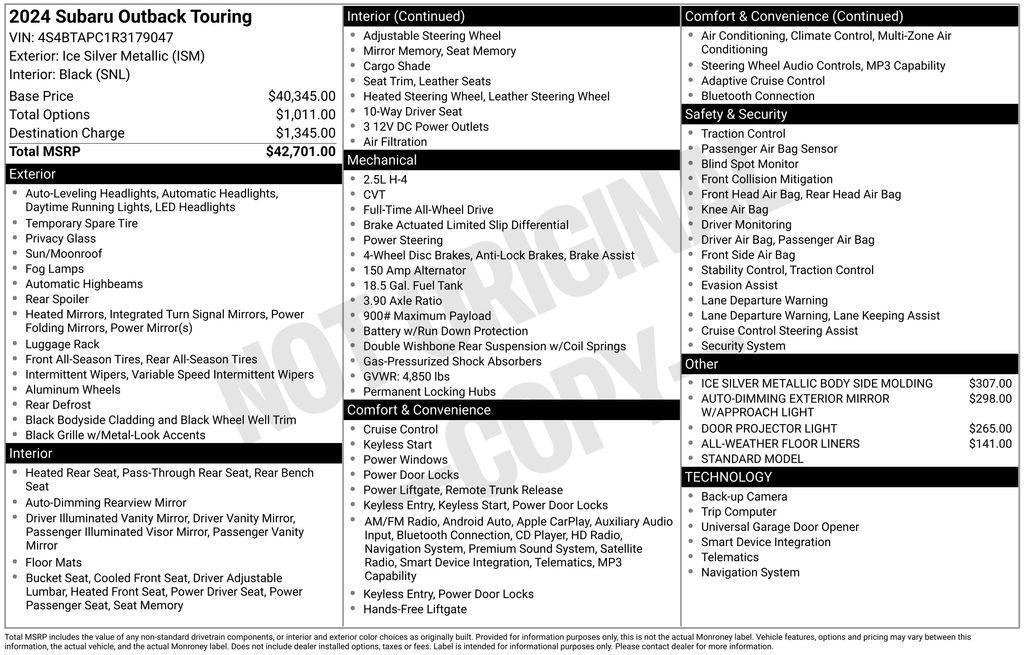 used 2024 Subaru Outback car, priced at $32,928