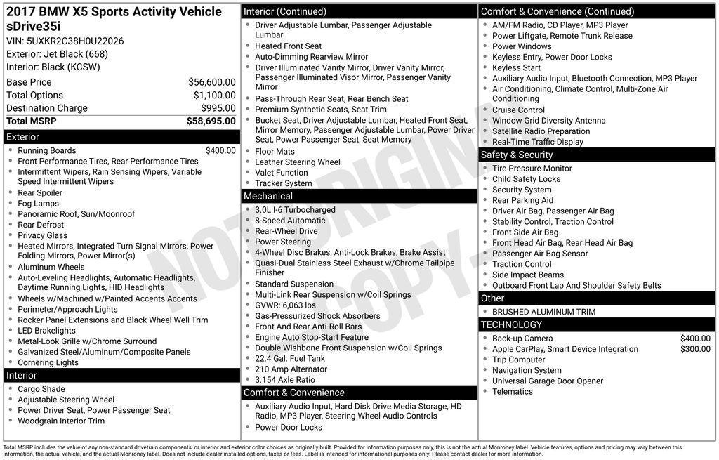 used 2017 BMW X5 car, priced at $18,988