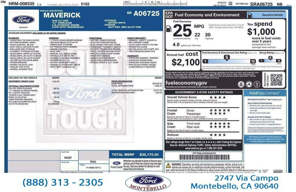 used 2025 Ford Maverick car, priced at $35,170