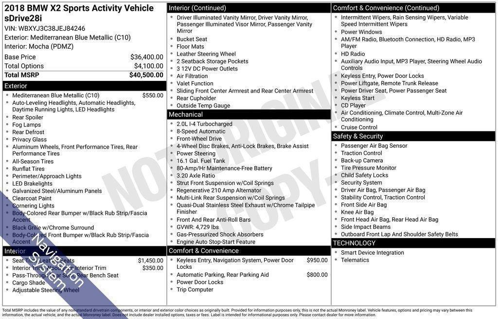 used 2018 BMW X2 car, priced at $15,988