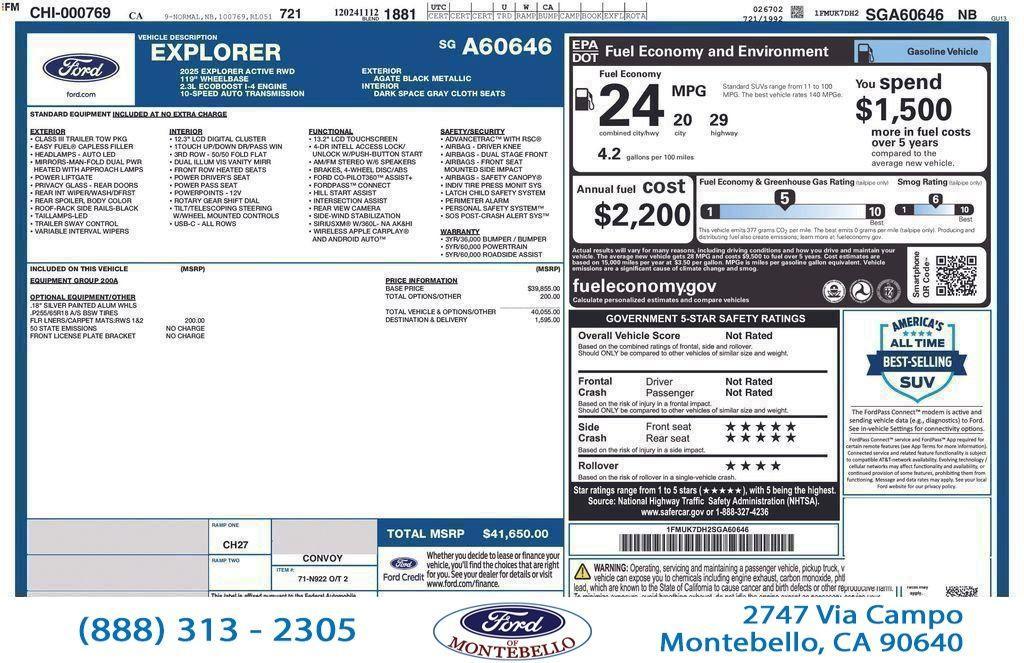 used 2025 Ford Explorer car, priced at $35,650