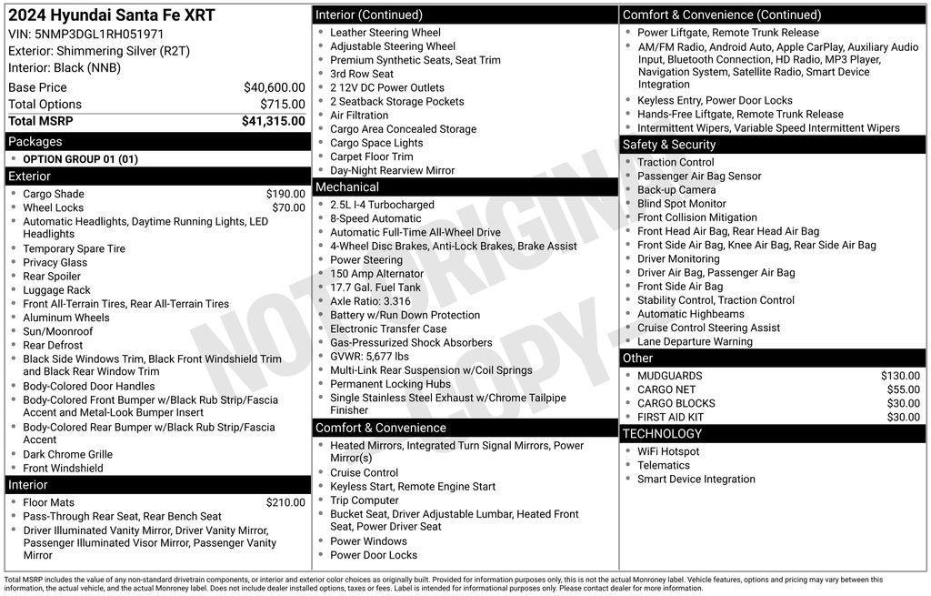 used 2024 Hyundai Santa Fe car, priced at $32,988