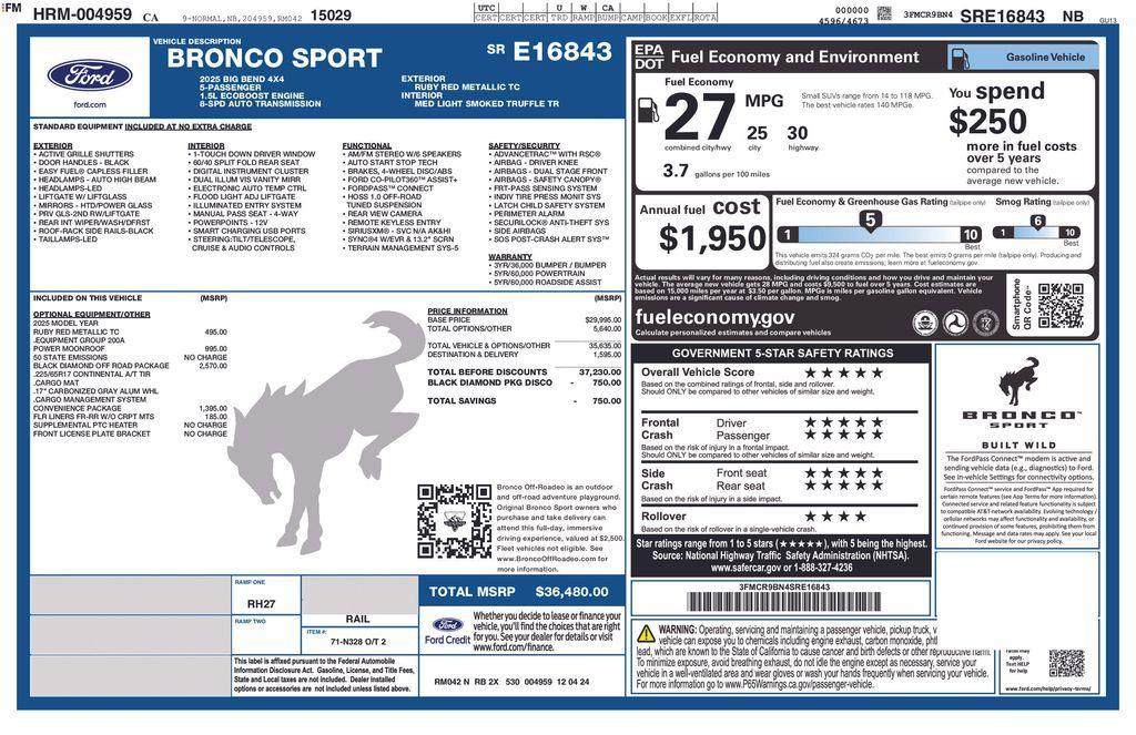 used 2025 Ford Bronco Sport car, priced at $31,980