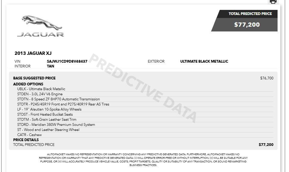 used 2013 Jaguar XJ car, priced at $13,995