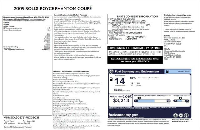 used 2009 Rolls-Royce Phantom Coupe car, priced at $179,995