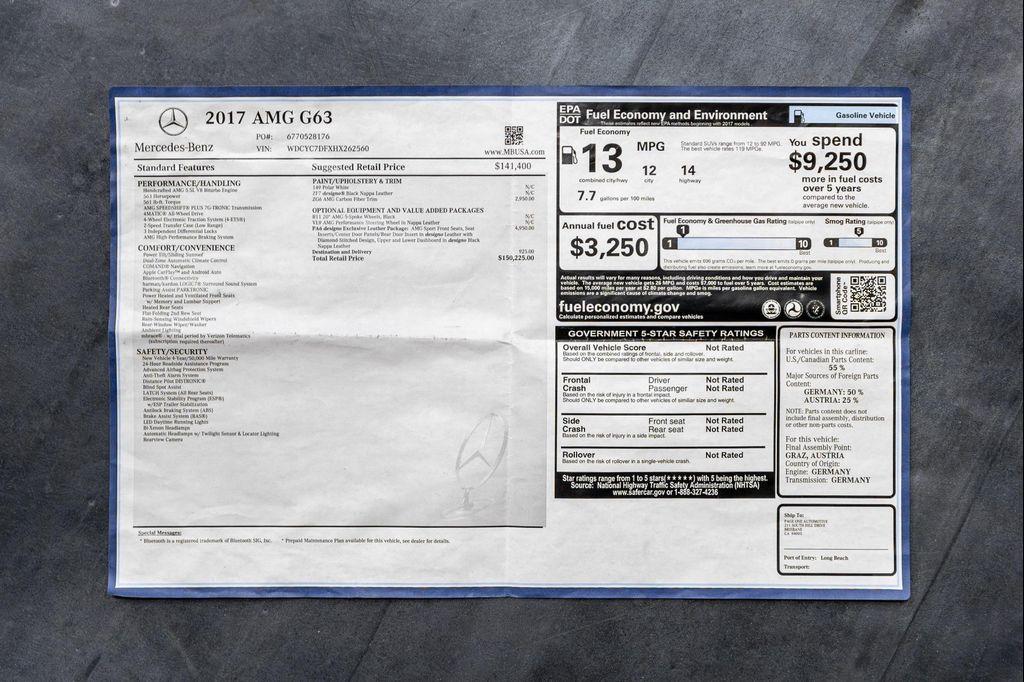 used 2017 Mercedes-Benz AMG G 63 car, priced at $87,995