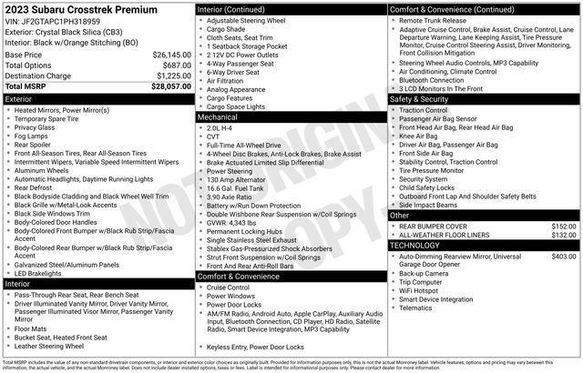 used 2023 Subaru Crosstrek car, priced at $23,750