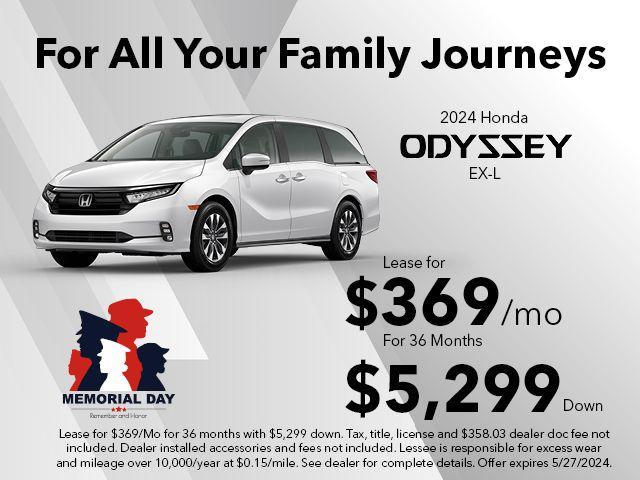 new 2024 Honda Odyssey car, priced at $40,409