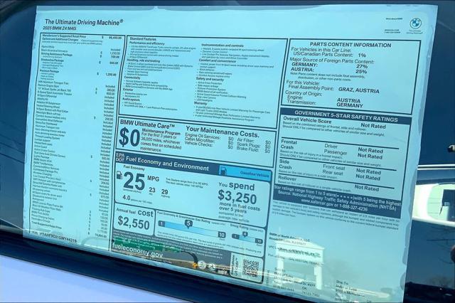 new 2025 BMW Z4 car, priced at $74,955