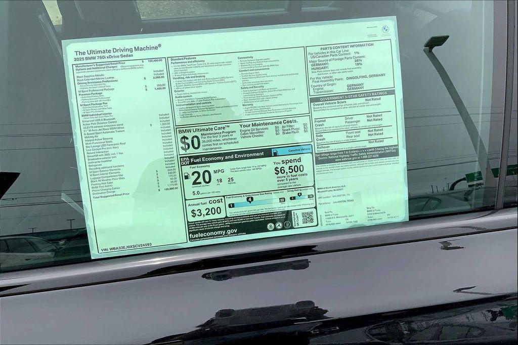 new 2025 BMW 760 car, priced at $129,980