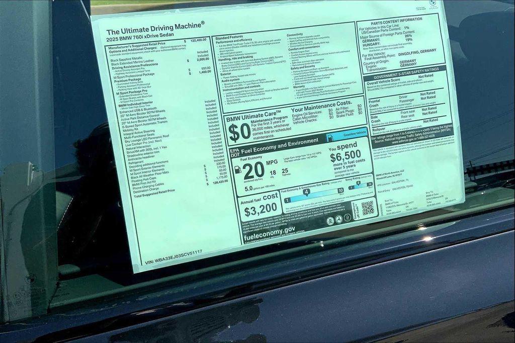 new 2025 BMW 760 car, priced at $119,990