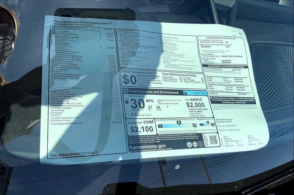 new 2026 BMW 430 car, priced at $54,990