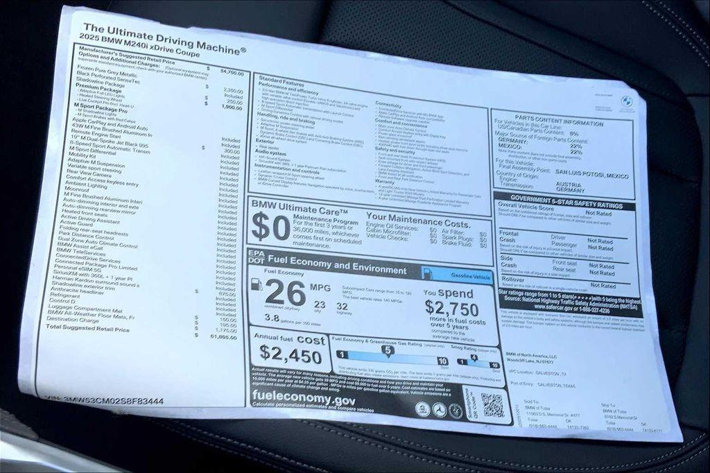 new 2025 BMW M240 car, priced at $61,895