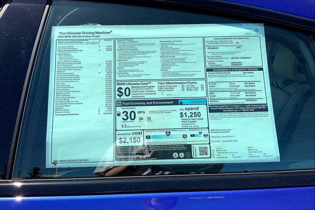 new 2025 BMW 228 Gran Coupe car, priced at $39,990