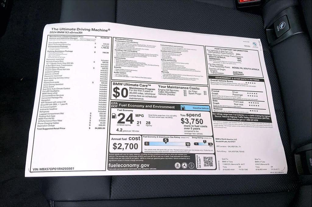 new 2024 BMW X3 car, priced at $44,990